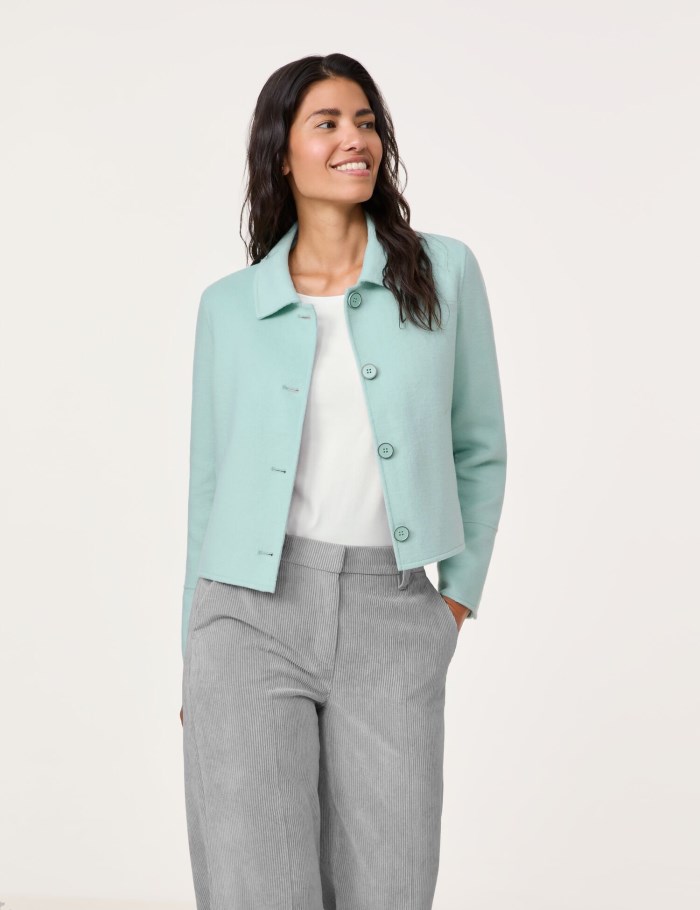 Gerry Weber Short blazer jacket with added wool Blazere Grønn | XKLQ1183