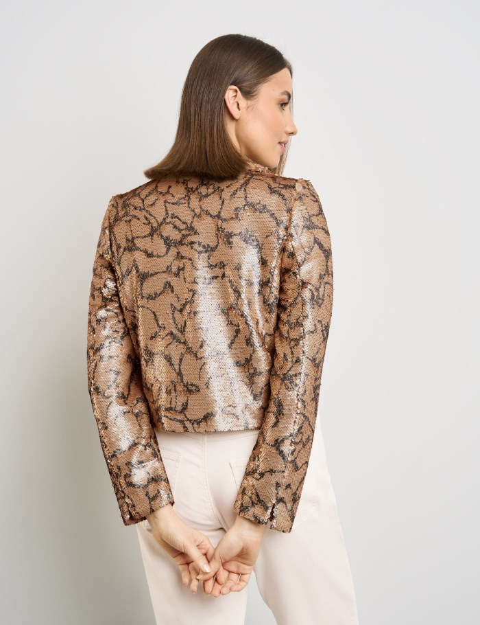 TAIFU Short blazer with all-over sequins Blazere Gull | ZCMQ8528