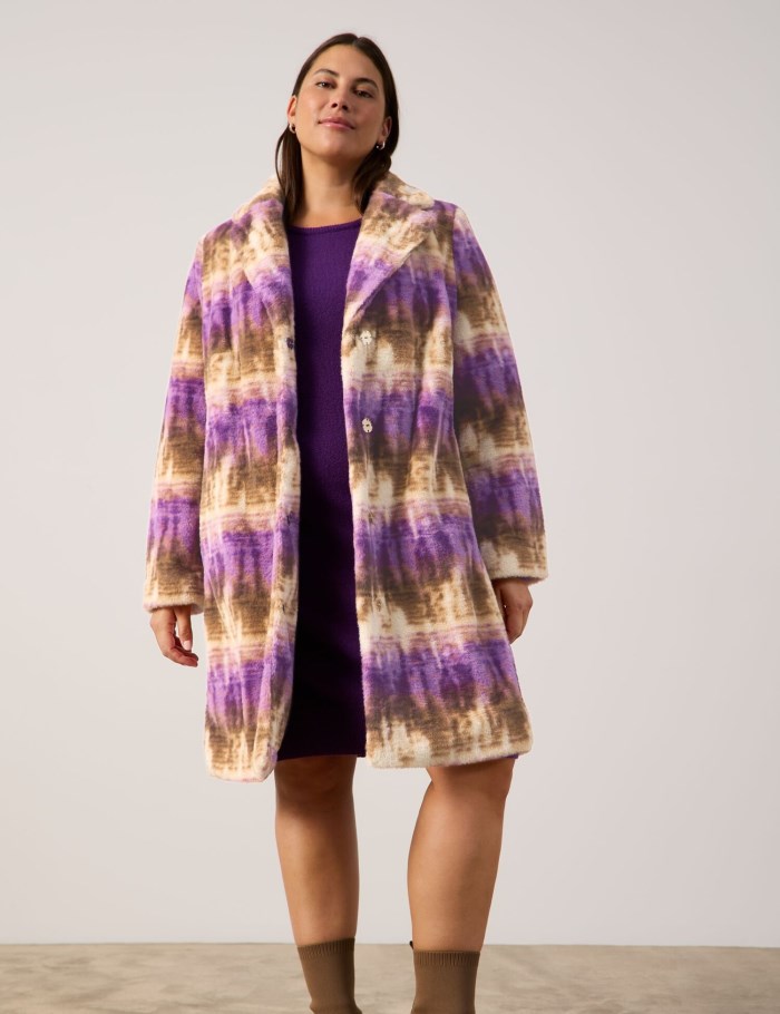 SAMOON Short coat made of faux fur Jakker Lilla | SDNT1400