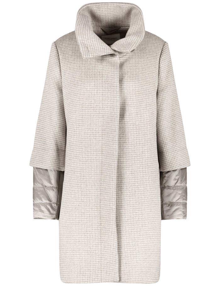 Gerry Weber Short coat with fabric panelling Jakker Beige | PBUW5017