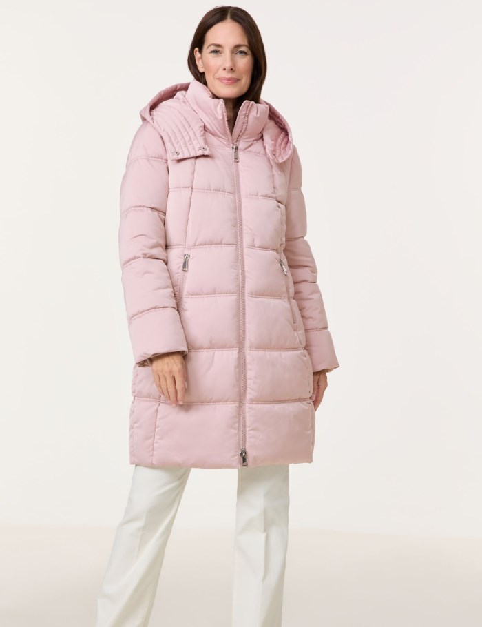 Gerry Weber Short quilted coat with a detachable hood Jakker Rosa | NRCP8004