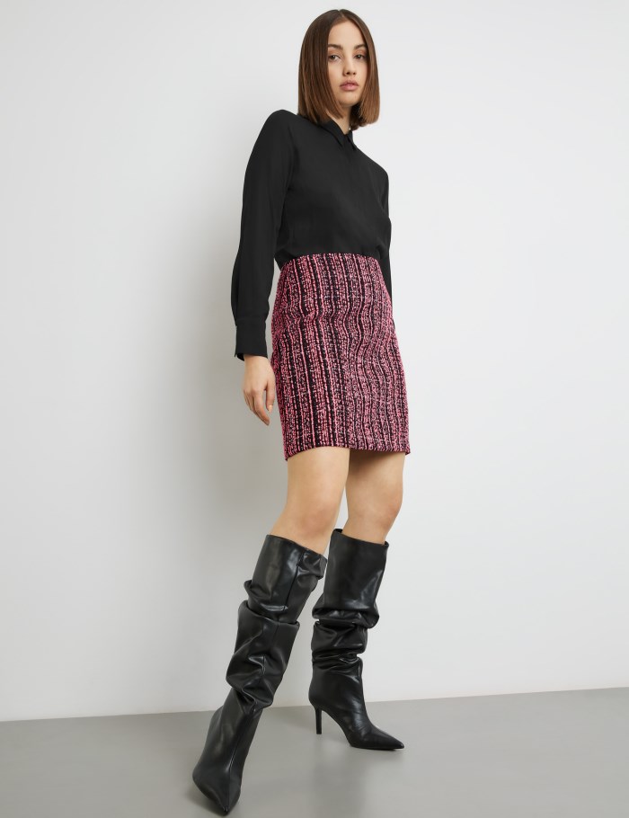 TAIFU Short skirt made of textured fabric Skjørt Rosa | YBLH3599