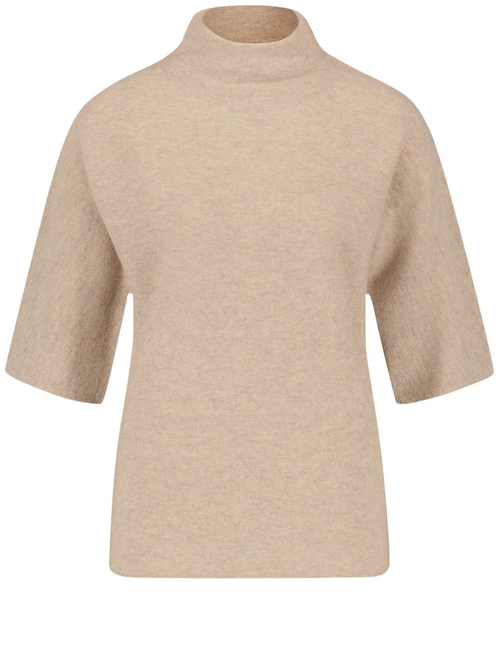 Gerry Weber Short sleeve jumper with cashmere Strikkevarer Beige | UXAA7682