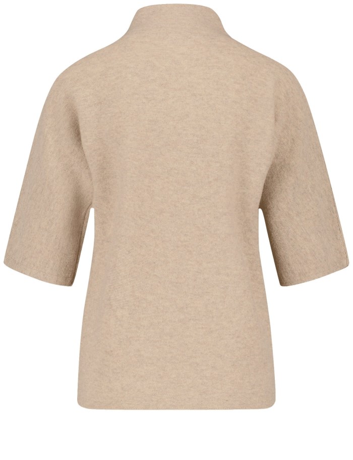 Gerry Weber Short sleeve jumper with cashmere Strikkevarer Beige | UXAA7682