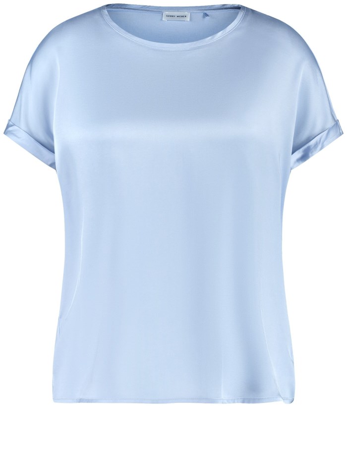 Gerry Weber Short sleeve top with fabric panelling T-skjorte Blå | SYCN7399