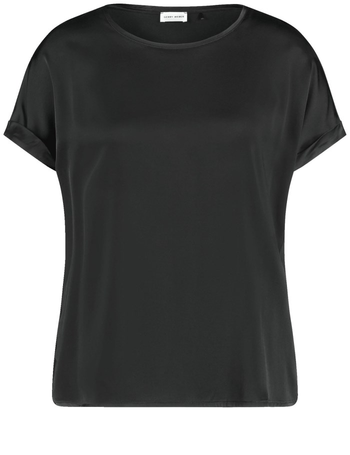 Gerry Weber Short sleeve top with fabric panelling T-skjorte Svarte | AZHF6004