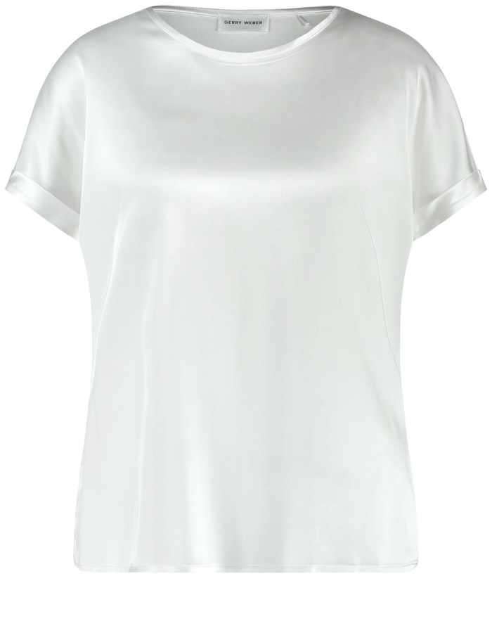 Gerry Weber Short sleeve top with fabric panelling T-skjorte Hvite | TPRM3963