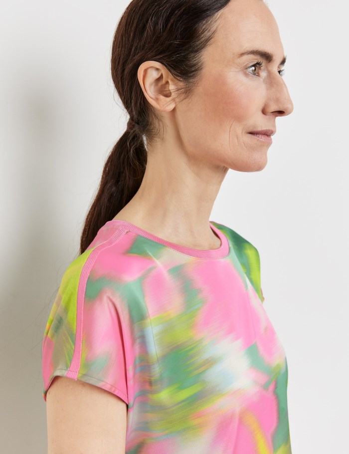 Gerry Weber Short sleeve top with fabric panelling T-skjorte Multicolor | ZYOI7905