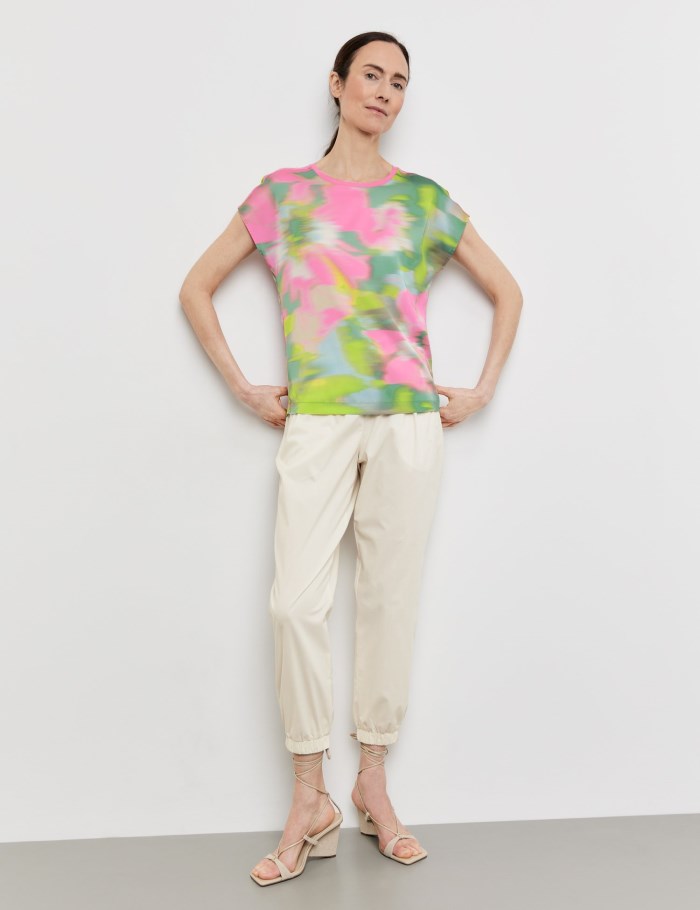 Gerry Weber Short sleeve top with fabric panelling T-skjorte Multicolor | ZYOI7905