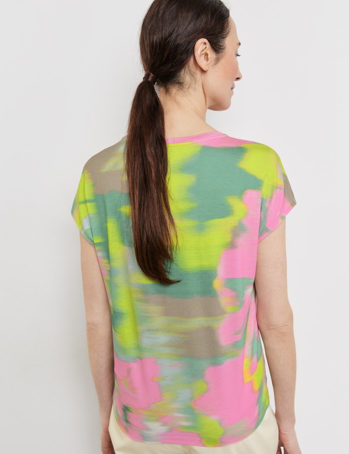 Gerry Weber Short sleeve top with fabric panelling T-skjorte Multicolor | ZYOI7905