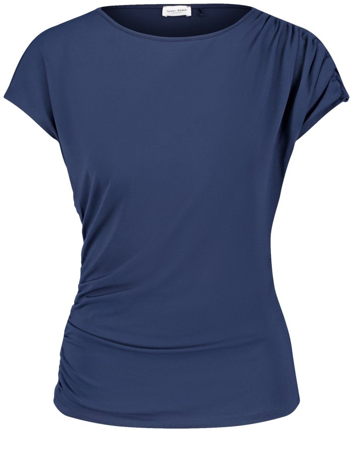 Gerry Weber Short sleeve top with gathers T-skjorte Blå | MIYE0154