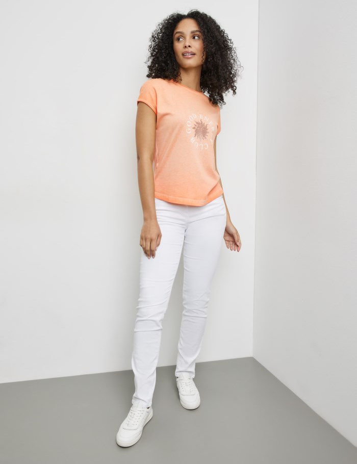 Gerry Weber Short sleeve top with printed lettering T-skjorte Oransje | BCAI3511