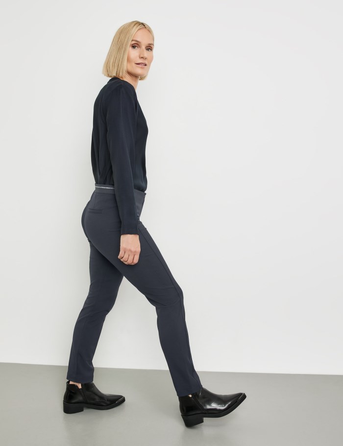 Gerry Weber Simple 7/8-length trousers in a slim fit Bukser Blå | CFQF6086