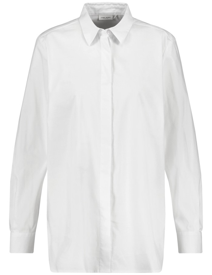 Gerry Weber Simple shirt blouse with an elongated back Bluse Hvite | FDXP1636