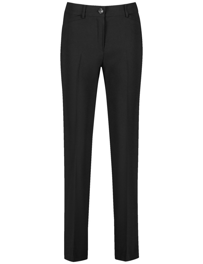 Gerry Weber Simple trousers with pressed pleats Bukser Svarte | XUFP5089