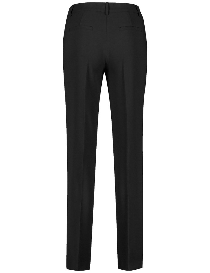 Gerry Weber Simple trousers with pressed pleats Bukser Svarte | XUFP5089