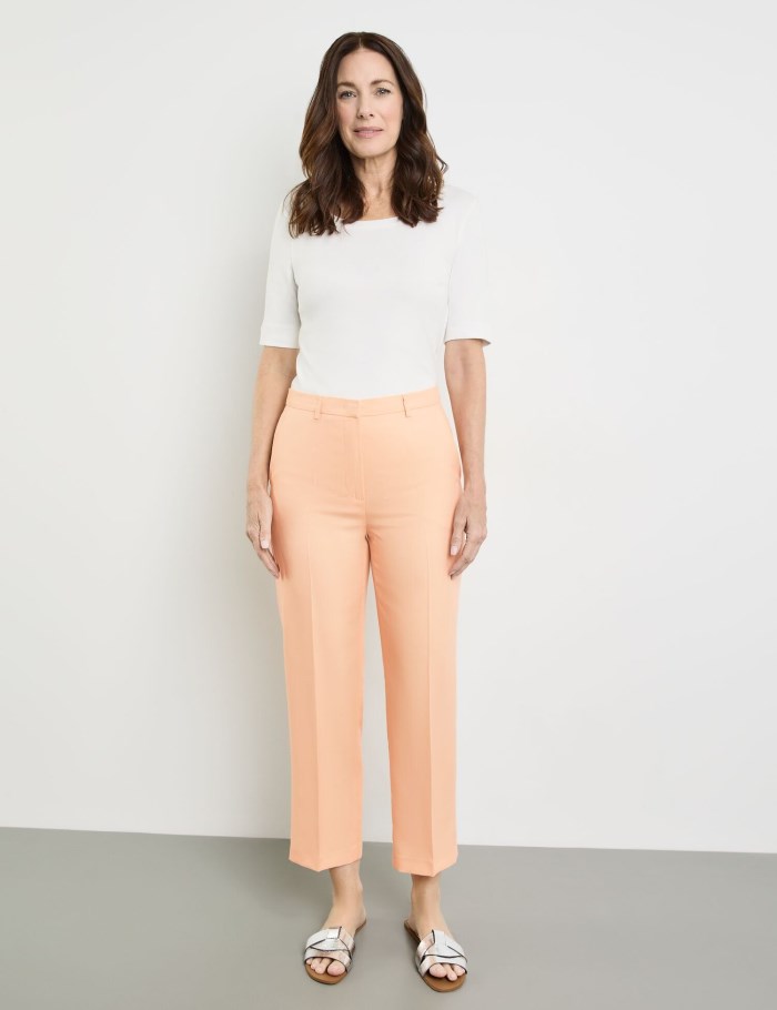 Gerry Weber Simple trousers with pressed pleats Bukser Oransje | WUOV5617