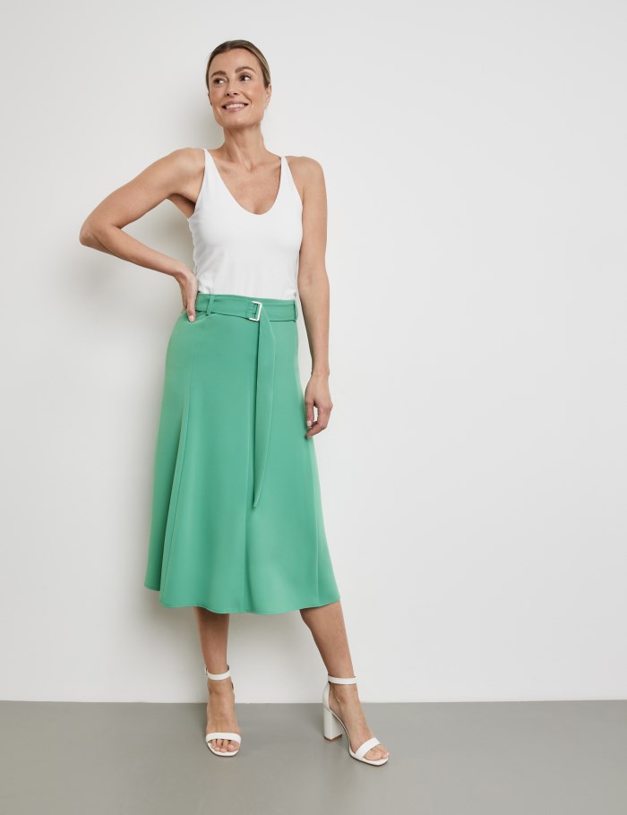 Gerry Weber Skirt in an A-line design with a tie-around belt Skjørt Grønn | WQLQ2171