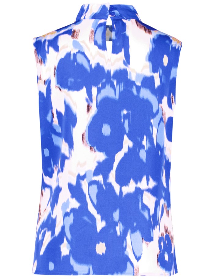 TAIFU Sleeveless blouse with a floral print Bluse Blå | DADW4770