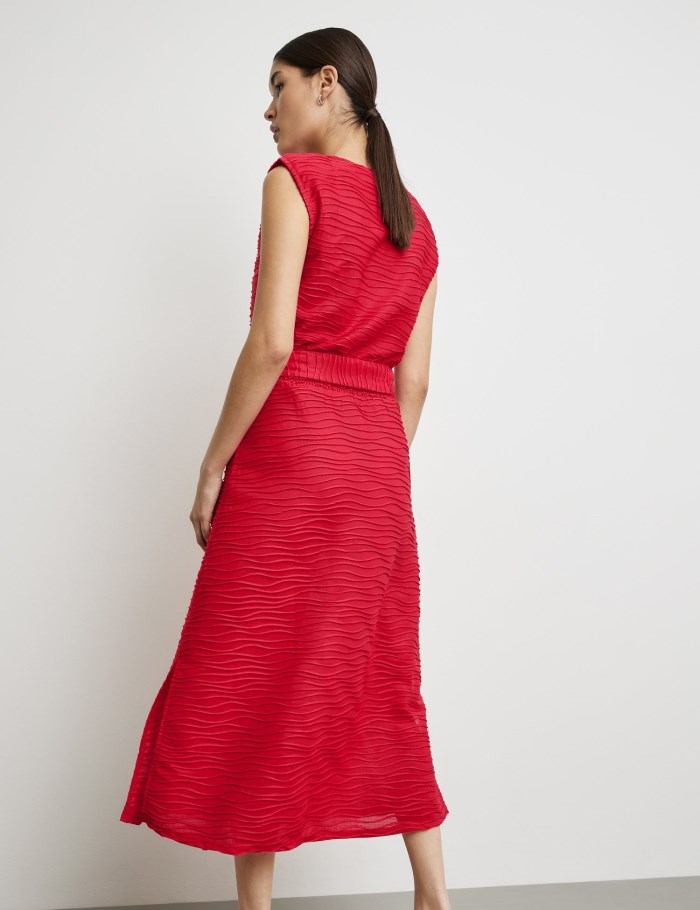 TAIFU Sleeveless dress made of textured jersey Kjole Rød | BRXA7732