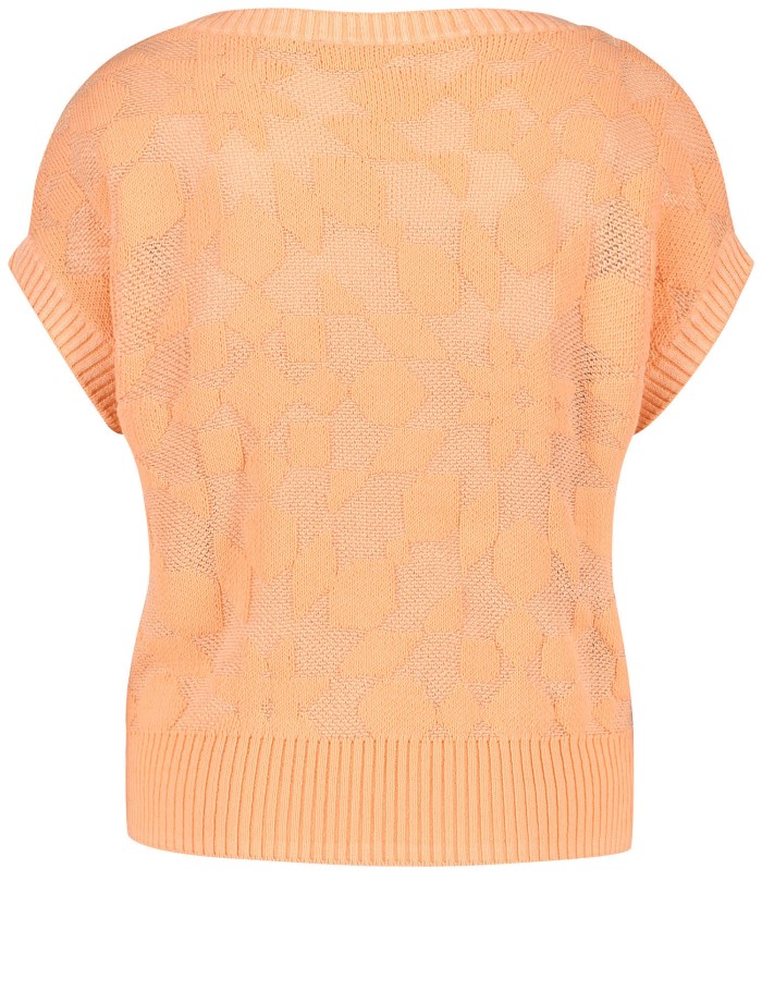 Gerry Weber Sleeveless jumper with a knitted pattern Strikkevarer Oransje | JIIF7010