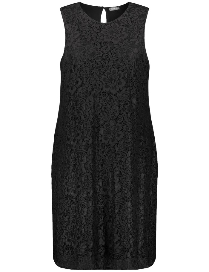 SAMOON Sleeveless lace dress with stretch for comfort Kjole Svarte | STRN9681