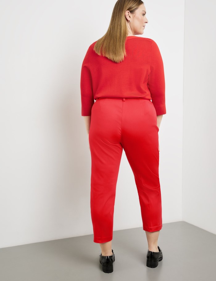 SAMOON Smart 7/8-length trousers, Greta Bukser Rød | VMQK4087