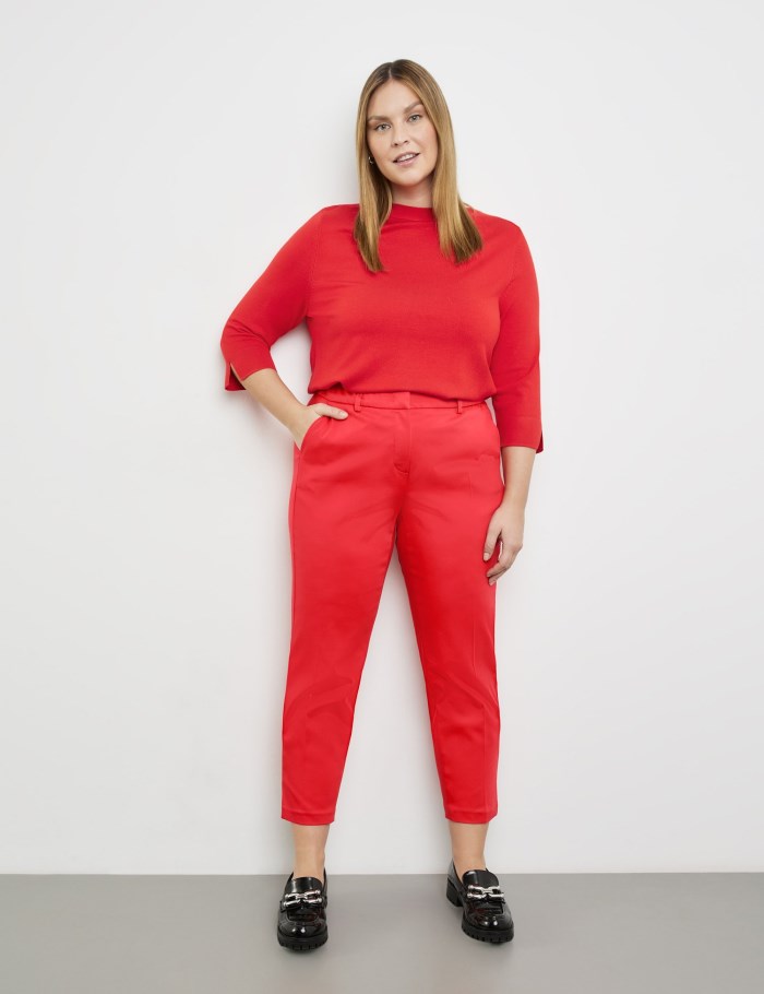 SAMOON Smart 7/8-length trousers, Greta Bukser Rød | VMQK4087