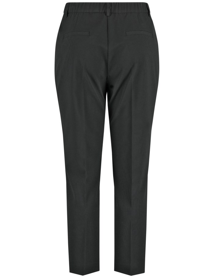 SAMOON Smart 7/8-length trousers with pressed pleats, Greta Bukser Svarte | YOMW3926