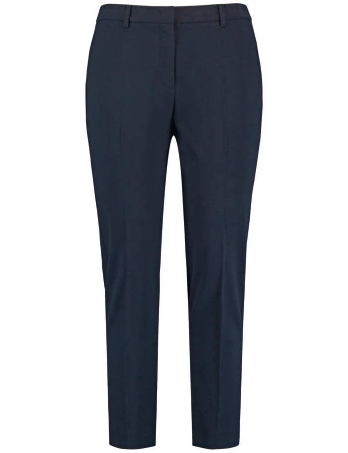 SAMOON Smart 7/8-length trousers with pressed pleats, Greta Bukser Blå | CNXT4752