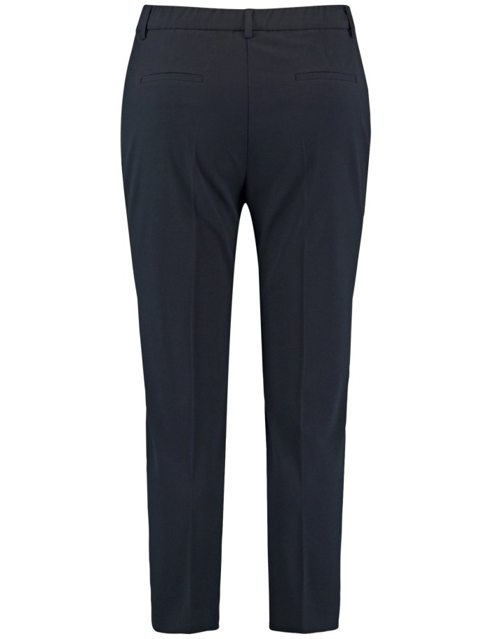 SAMOON Smart 7/8-length trousers with pressed pleats, Greta Bukser Blå | CNXT4752