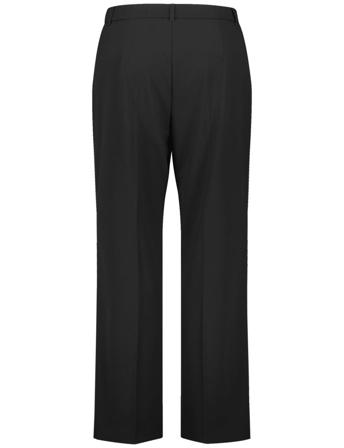 SAMOON Smart pressed pleat trousers with a wide leg, Carlotta Bukser Svarte | HEWF2452