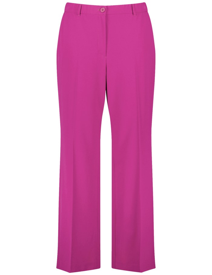 SAMOON Smart pressed pleat trousers with a wide leg, Carlotta Bukser Rosa | IEQR3125