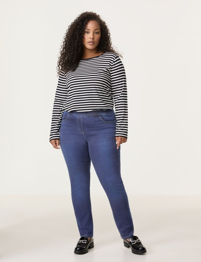 SAMOON Stretch denim jeggings, Lucy Bukser Blå | HAJS8915