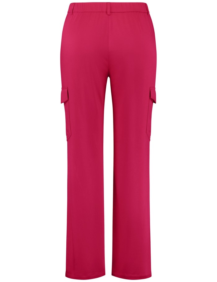 SAMOON Stretch satin cargo trousers Bukser Rosa | ZQZR5808