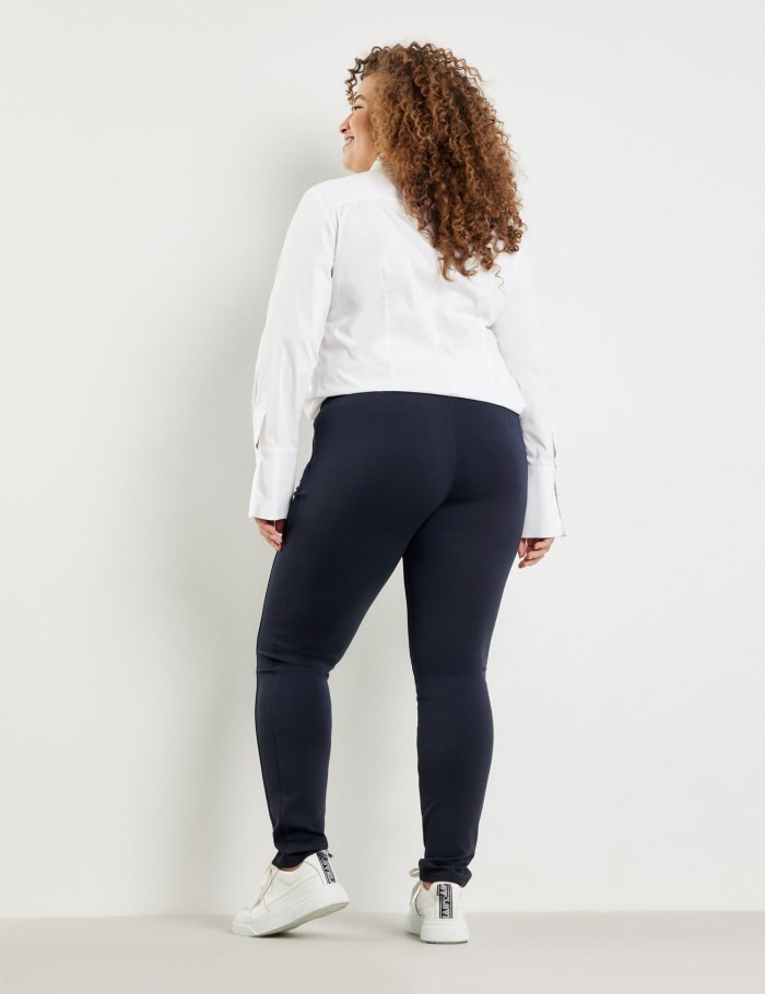 SAMOON Stretch trousers, Lucy Bukser Blå | JEOO9818