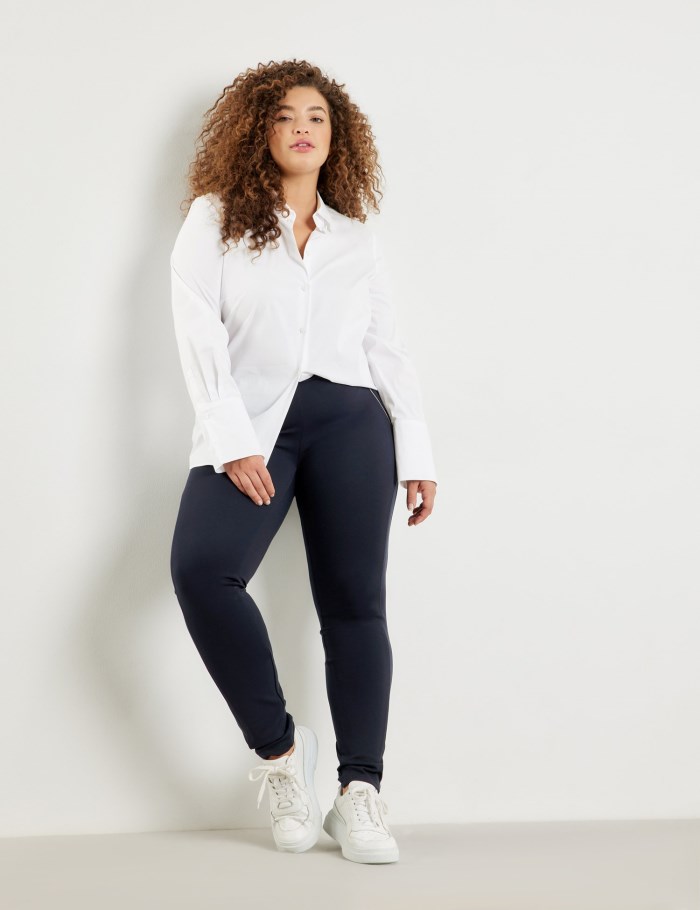 SAMOON Stretch trousers, Lucy Bukser Blå | JEOO9818