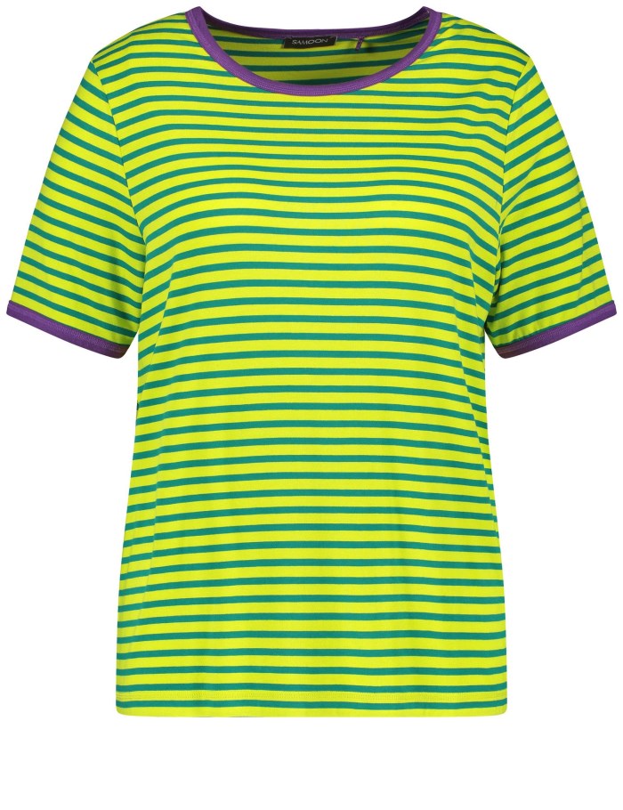 SAMOON Striped T-shirt T-skjorte Gul | EVPX0135