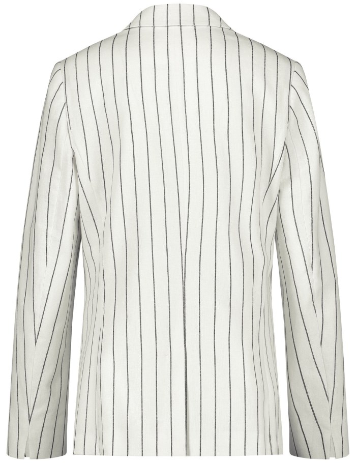 Gerry Weber Striped blazer with linen Blazere Hvite | BBYG2300