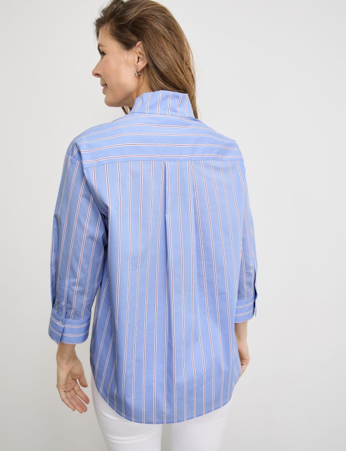 Gerry Weber Striped blouse with 3/4-length sleeves Bluse Blå | XFWT5164