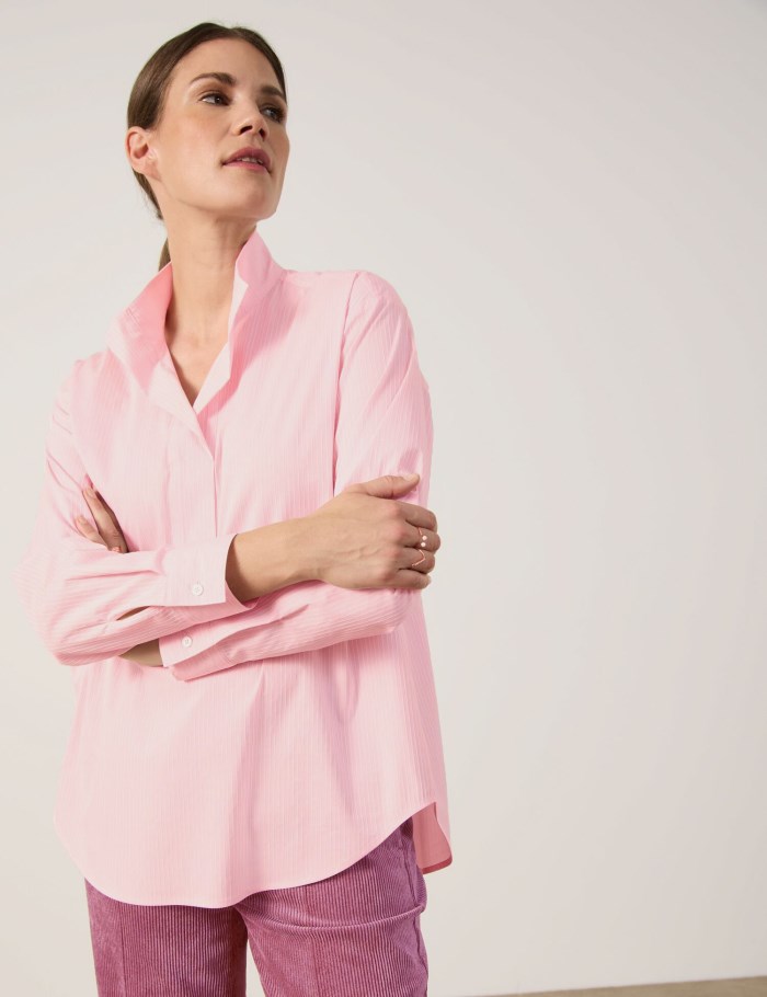 Gerry Weber Striped blouse with a box pleat Bluse Rosa | CEKW5493