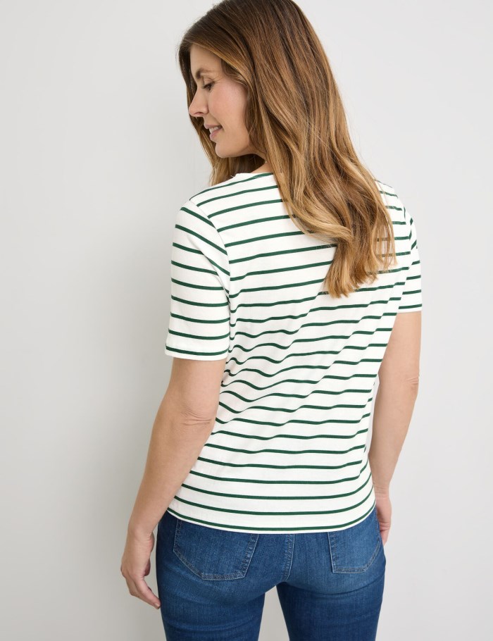 Gerry Weber Striped cotton T-shirt T-skjorte Multicolor | PAAZ2626