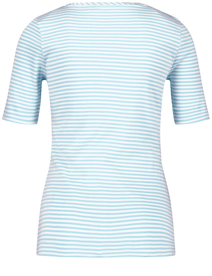 Gerry Weber Striped cotton T-shirt T-skjorte Blå | DEVC0254