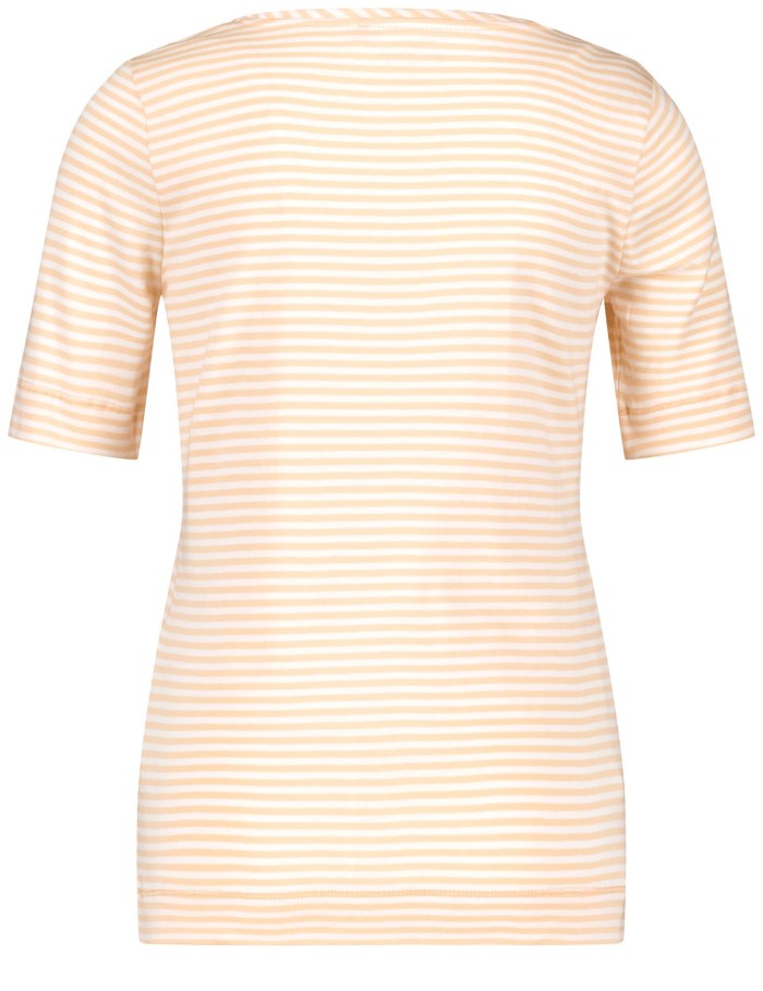 Gerry Weber Striped cotton T-shirt T-skjorte Oransje | VHFA0496