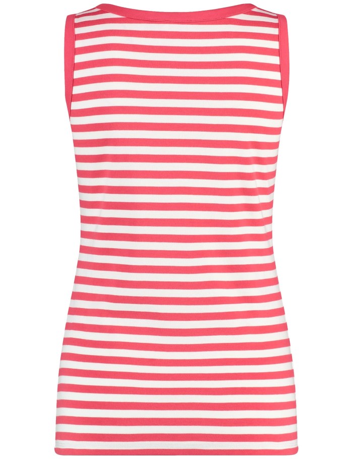 Gerry Weber Striped cotton top T-skjorte Rød | PBNU0688