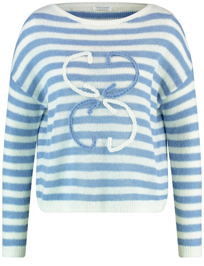 Gerry Weber Striped jumper with wool Strikkevarer Blå | NNRA1818