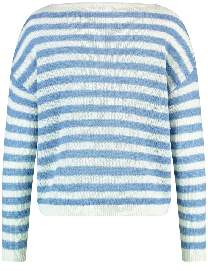 Gerry Weber Striped jumper with wool Strikkevarer Blå | NNRA1818