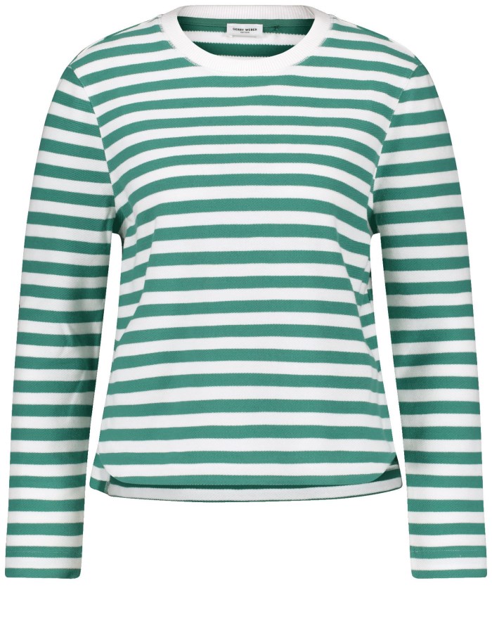 Gerry Weber Striped long sleeve top T-skjorte Grønn | JAKR5042