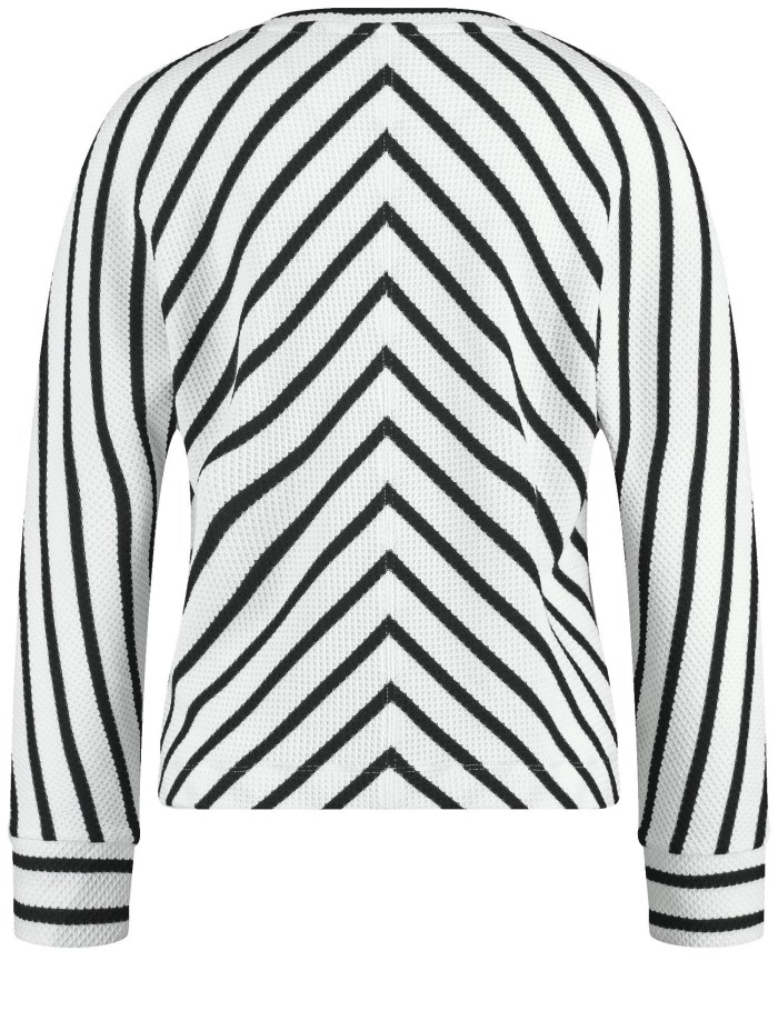 Gerry Weber Striped long sleeve top with batwing sleeves T-skjorte Hvite | VJQS7657