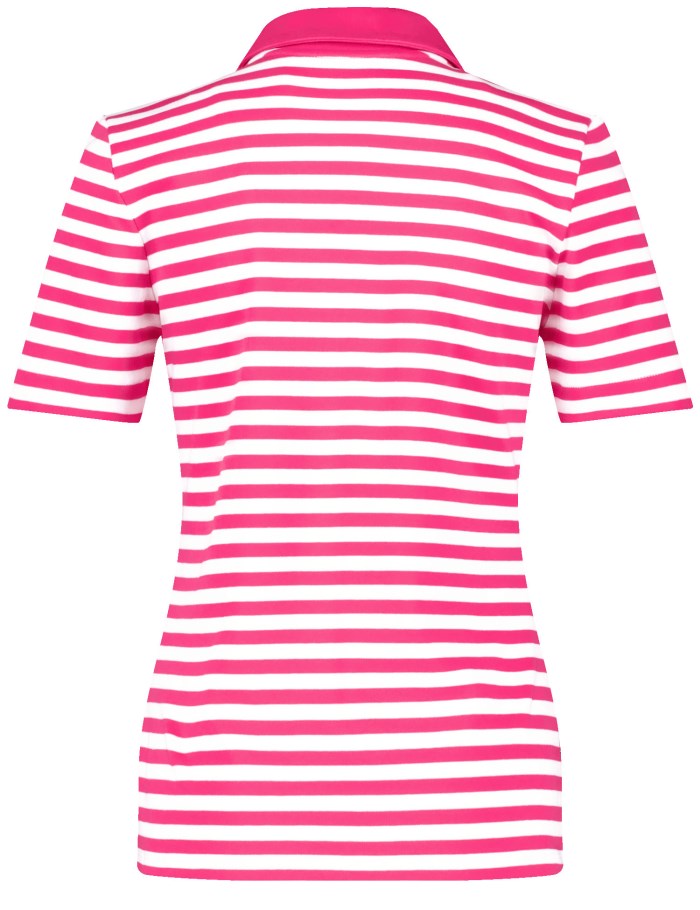 Gerry Weber Striped polo shirt made of sustainable cotton T-skjorte Rosa | JDHB1556